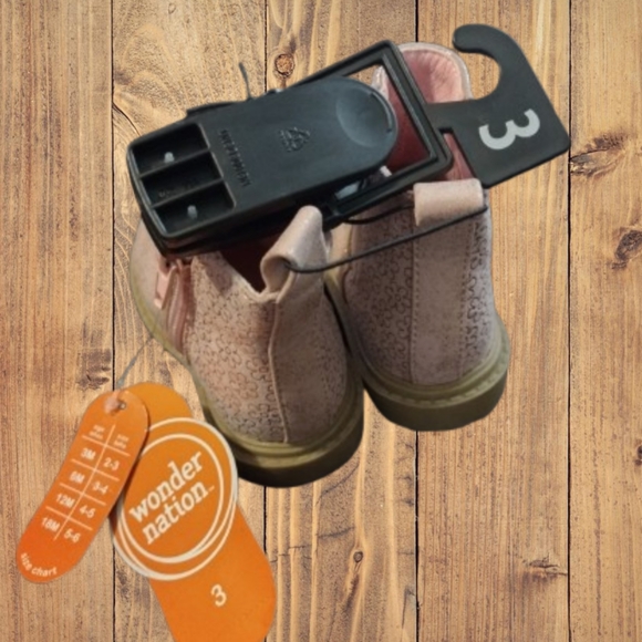 M7) Wonder Nation Pink Glitter Chelsea Boots – Toddler Girl Size 3T - Picture 9 of 11